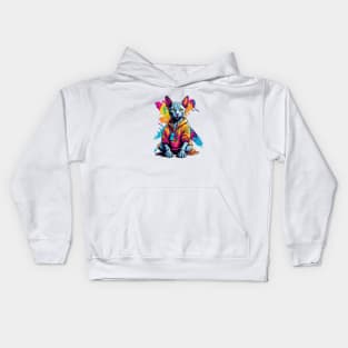 Neon Cat Kids Hoodie